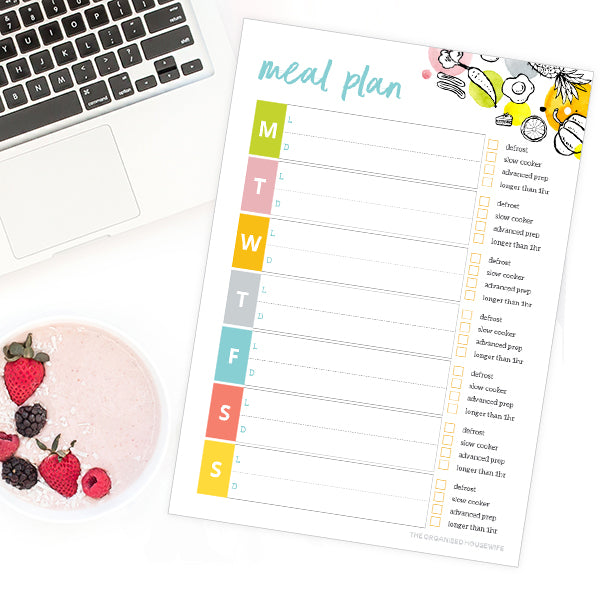 A4 Weekly Lunch and Dinner Planner – OrganisedHQ