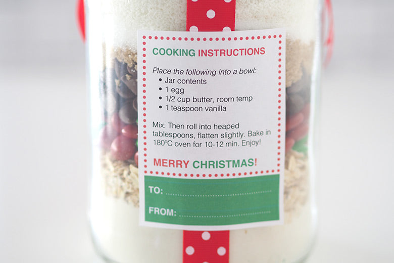 christmas Cookies In A Jar Label
