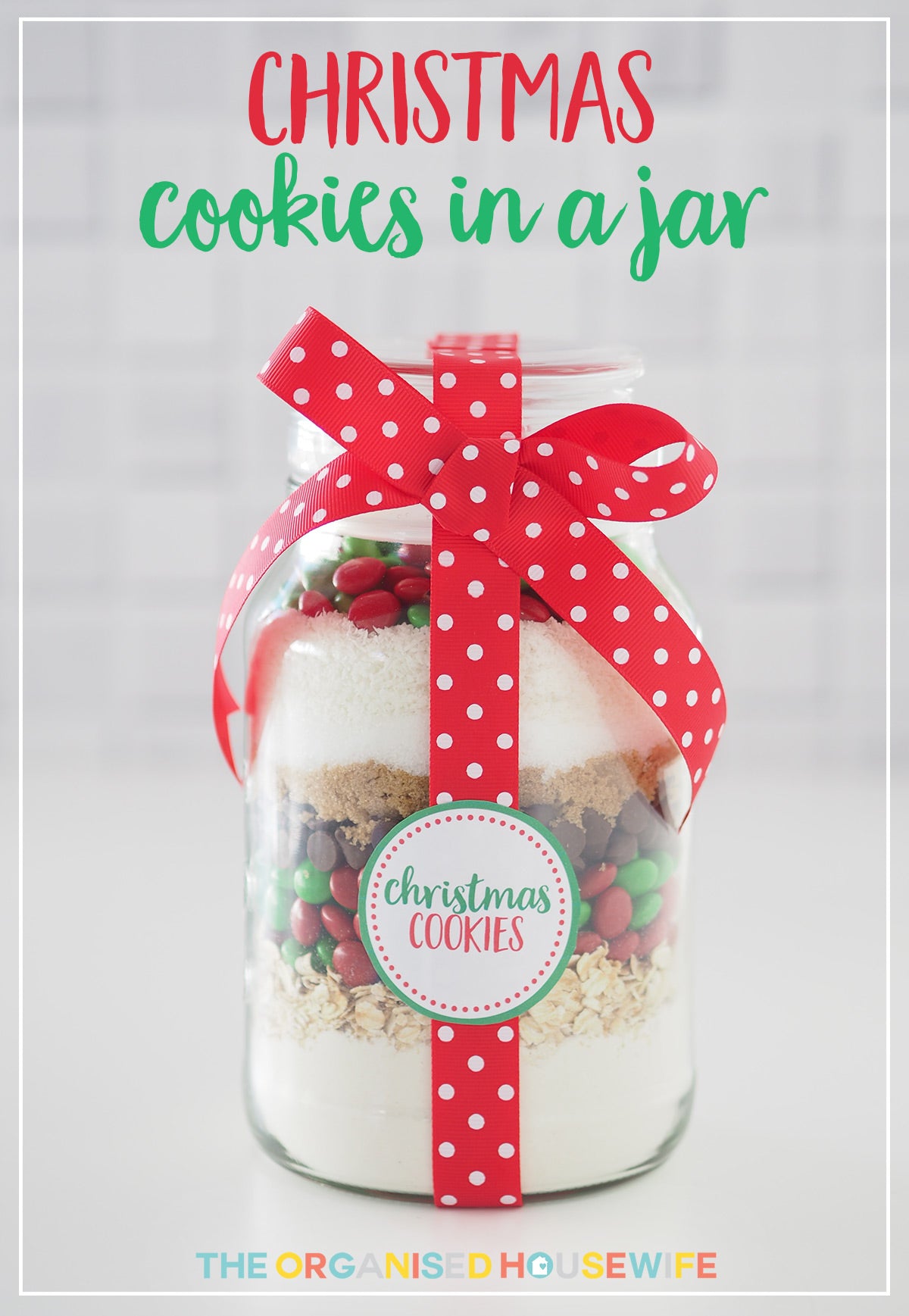 Christmas Cookies In A Jar Label
