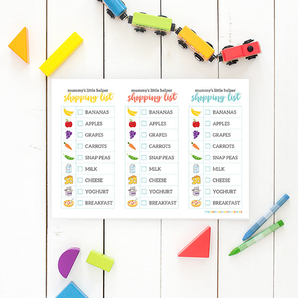 Kids Grocery Shopping List - Mummy's