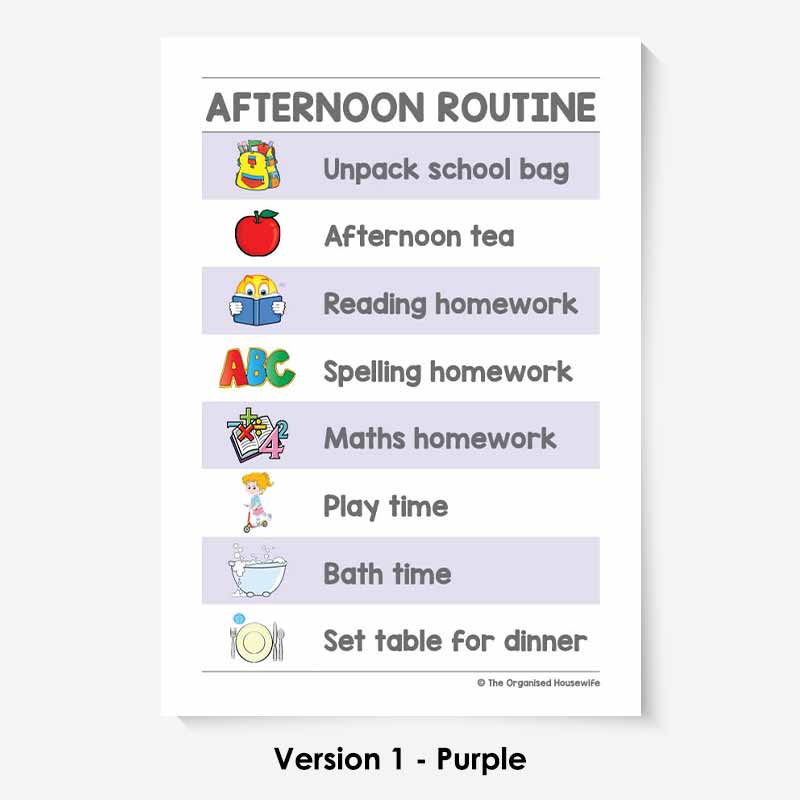 Kids Routine Charts - Afternoon – Organised HQ