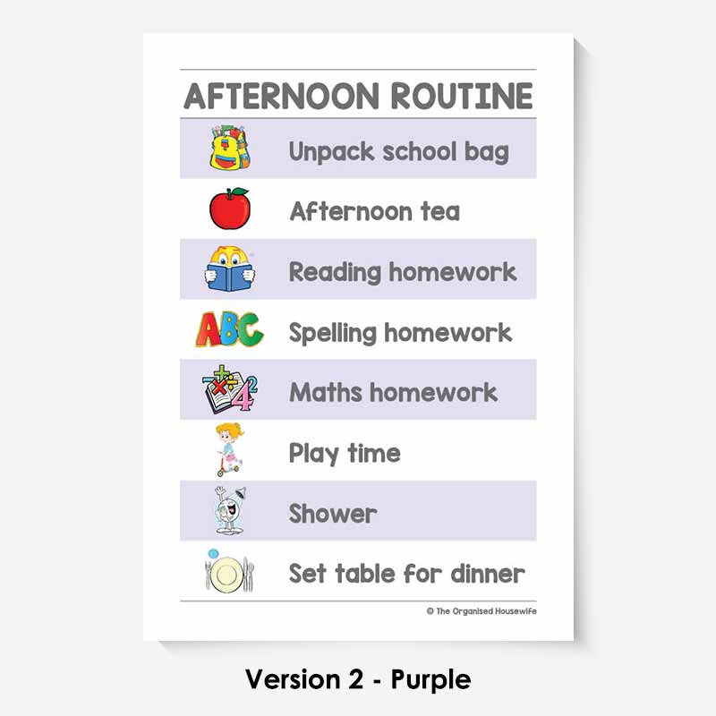 Kids Routine Charts - Afternoon