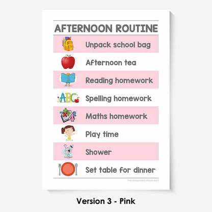 Kids Routine Charts - Afternoon