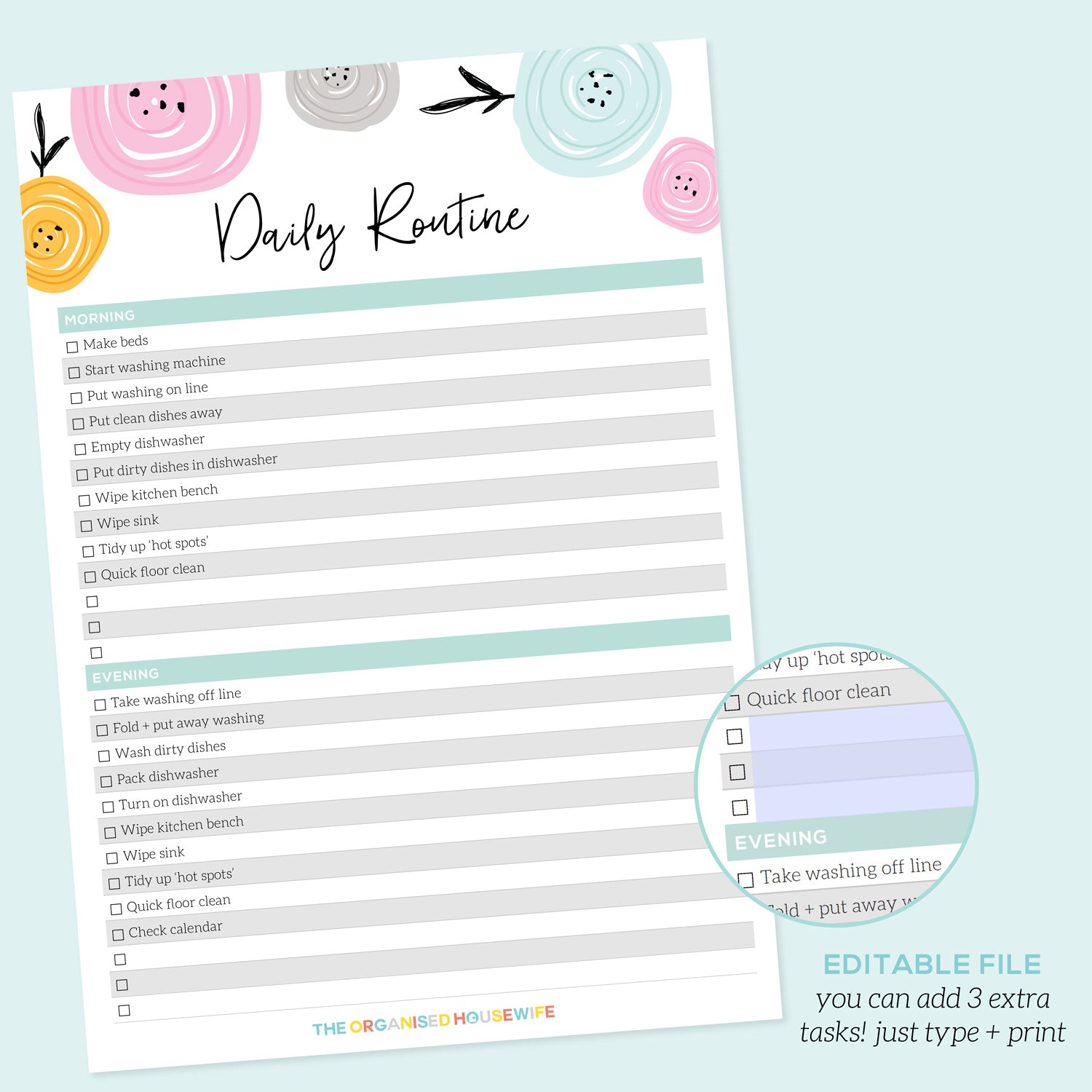Daily Routine Printable – Organised HQ