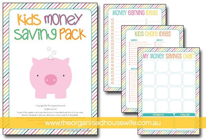 {The Organised Housewife} Kids Money Saving Chart - Coloured Stripes