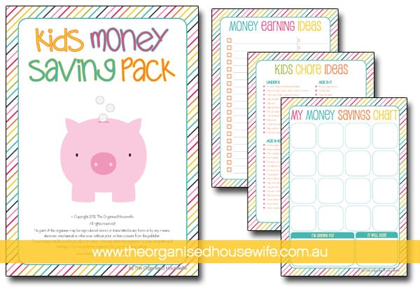 {The Organised Housewife} Kids Money Saving Chart - Coloured Stripes